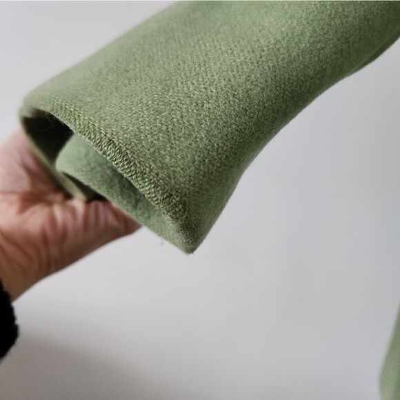 Pea Green Vintage 60s Cashmere Lambswool Peacoat Button Front Size XL - Picture 5 of 12